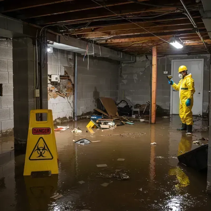 Flooded Basement Electrical Hazard in Carterville, IL Property